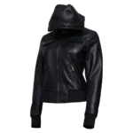 womens-black-hooded-leather-bomber-jacket
